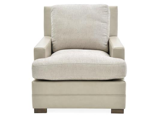 Bernhardt Cantor Top-Grain Leather and Fabric Chair